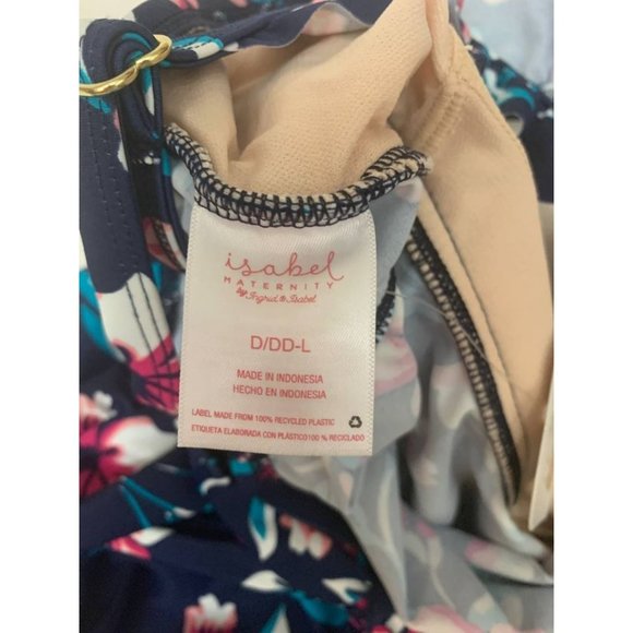 Maternity Floral Print D/DD Cup Vine Ruffle Strap Tankini Top Size L Large - Picture 6 of 10